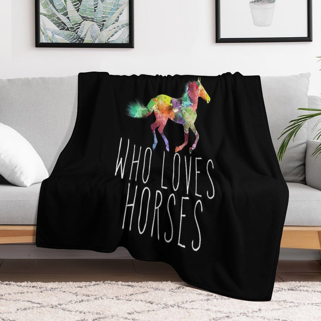 Just A Girl Who Loves Horses Travel-friendly Throw Blanket