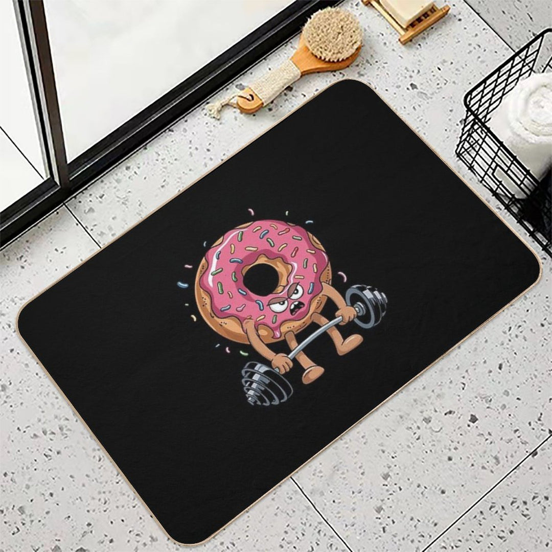 Fitness Workout Gym Donut Lover  Stain-Proof Bath Mat