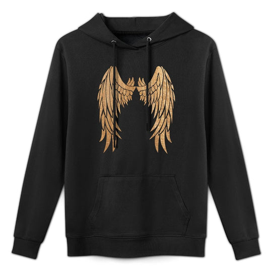 Golden Angel Wings On Back - Angelic Wings Design All-Day Comfort Hoodie