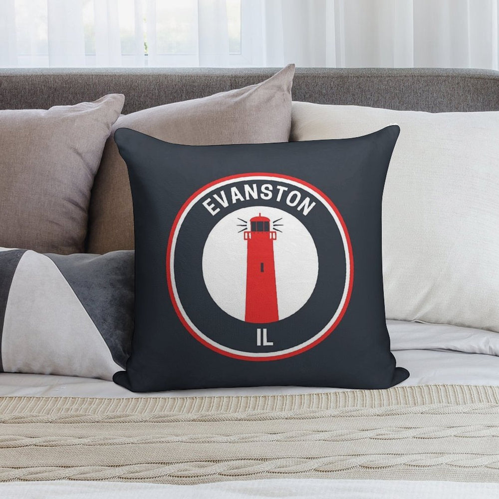 Vintage Evanston Illinois Soft High-Density Material Throw Pillow