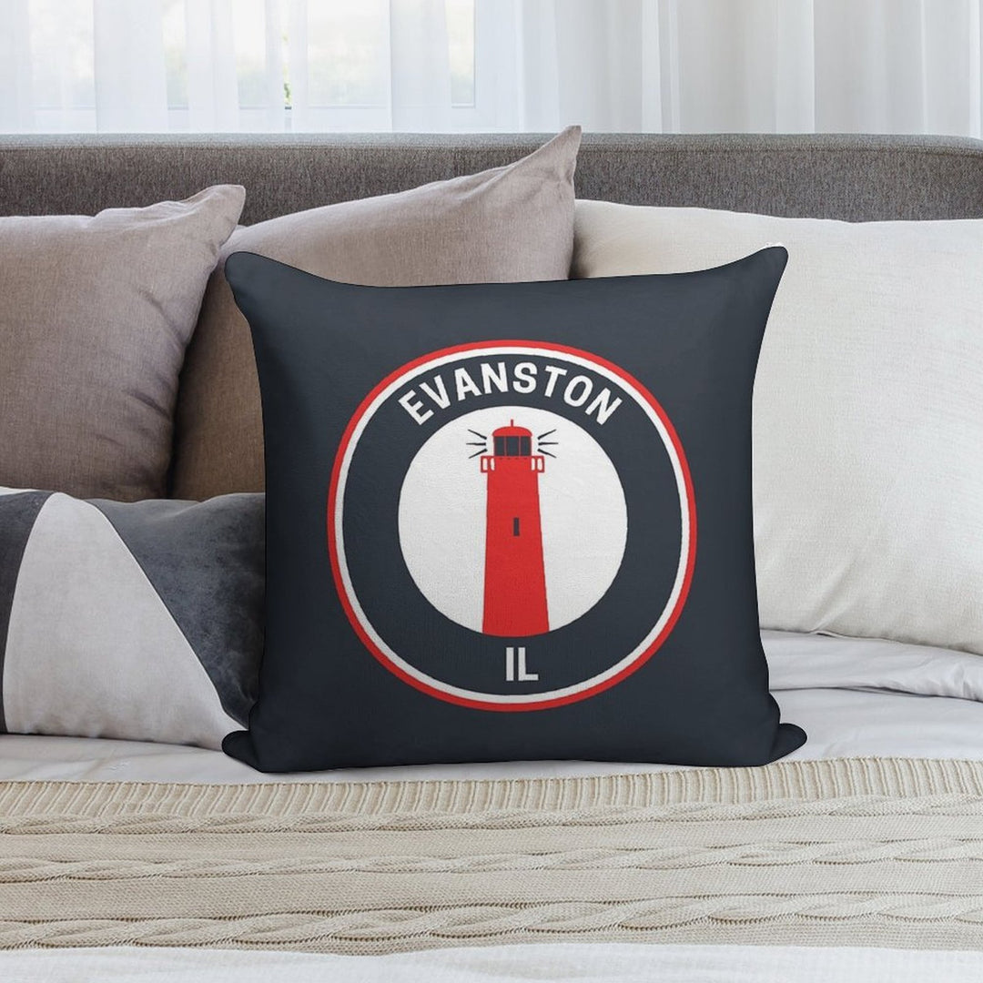 Vintage Evanston Illinois Soft High-Density Material Throw Pillow
