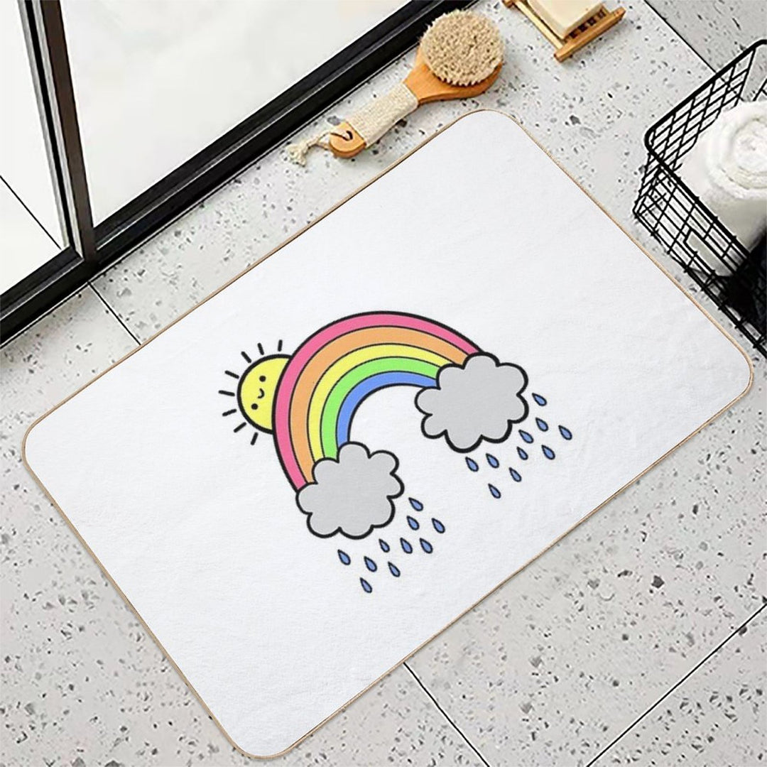 Rainbow Above The Clouds  Toxin-Free Bath Mat