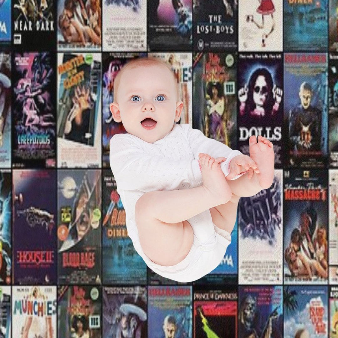 RETRO HORROR VHS ARTWORK - 1987 Machine-washable Throw Blanket