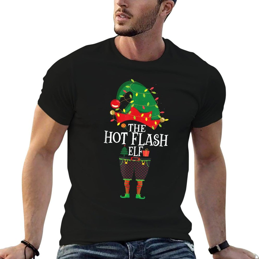 Christmas Family Matching Funny Menopause The Elf Hot Flash  Soft T-Shirt