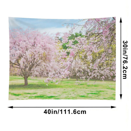 Cherry Blossoms Blooming in A Fantastic Garden Tapestry
