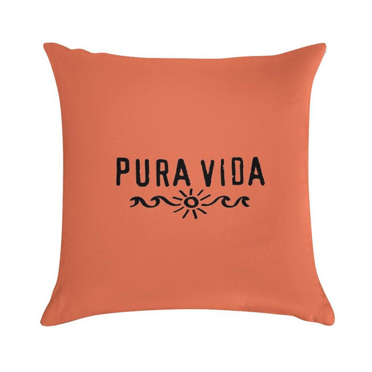 Pura Vida, Good Vibes, Costa Rica, Sun, Waves, Surfing Soft Reinforced Edging Throw Pillow