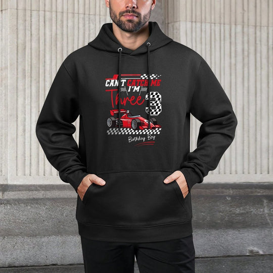 Can’t Catch Me I’m 3 Super Red Racing Car 3rd Birthday Unisex Design Hoodie