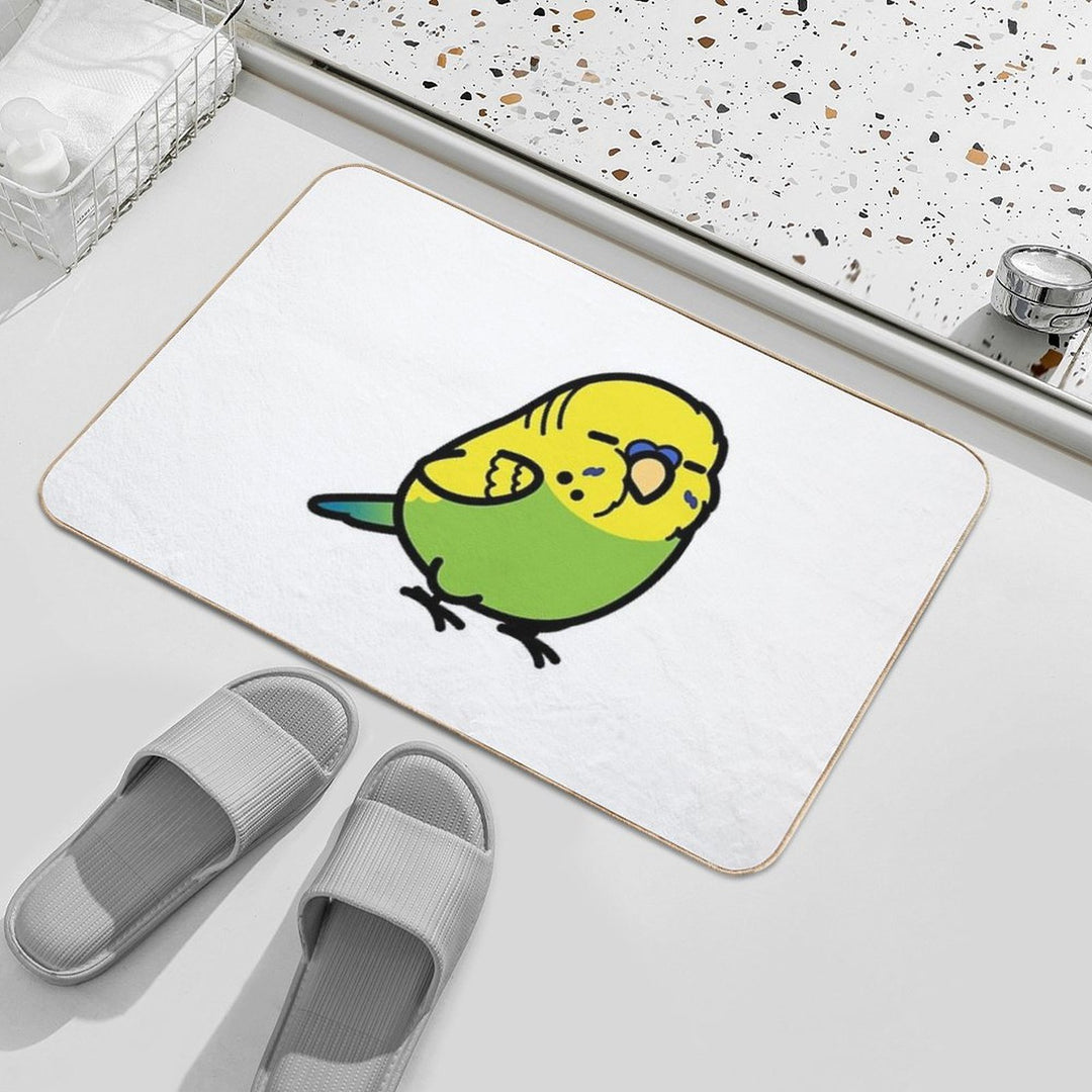 Chubby Green English Budgie - Male  Multi-Purpose Bath Mat