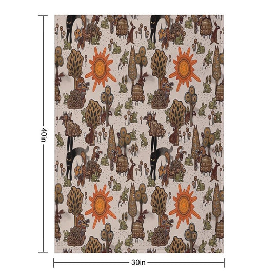 In The Beginning of The World - Watership Down Pattern Anti-pilling Throw Blanket
