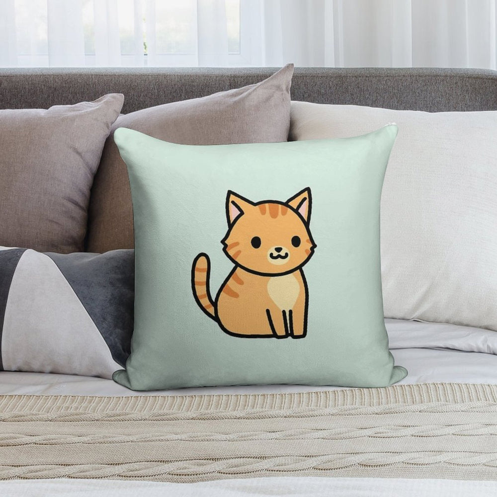 Orange Tabby Cat Soft Decorative Cover Throw Pillow