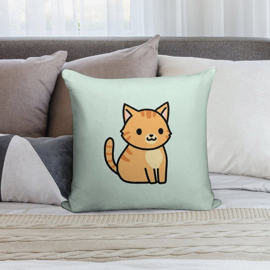 Orange Tabby Cat Soft Decorative Cover Throw Pillow