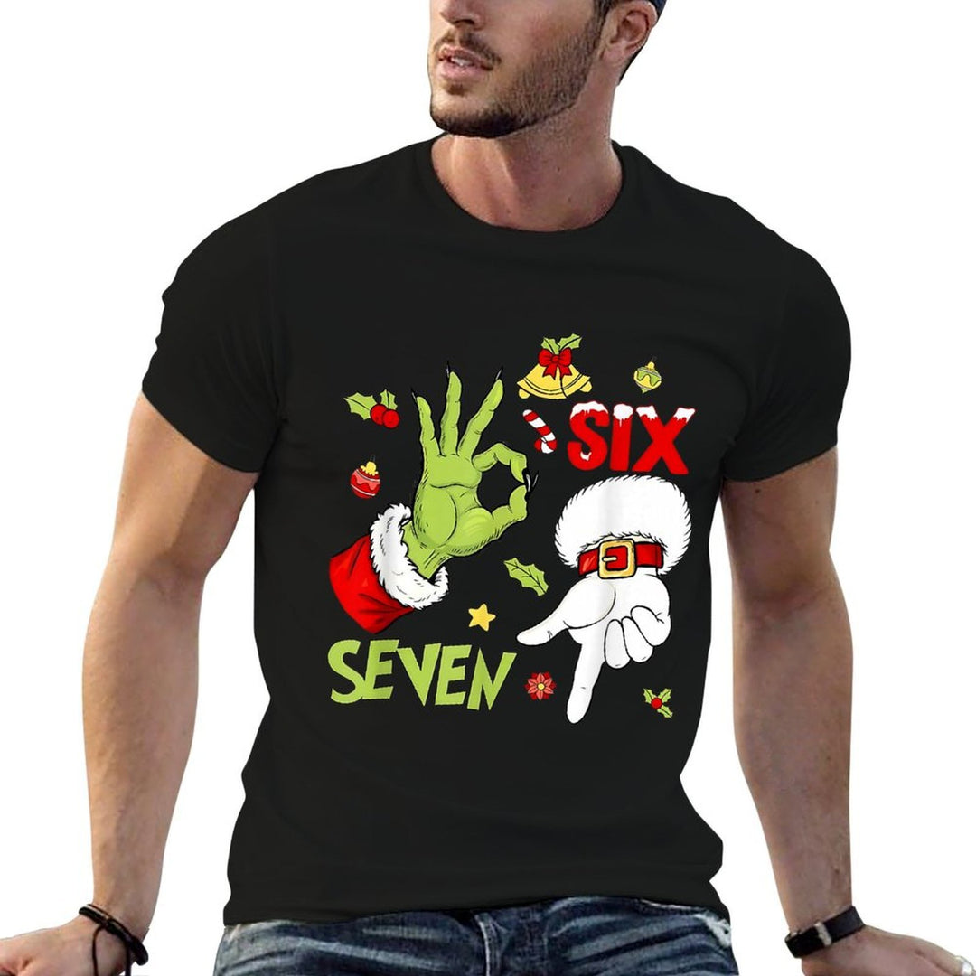 Funny Christmas Hand 6-7 Six Seven – Holiday Humor  Wrinkle-resistant T-Shirt