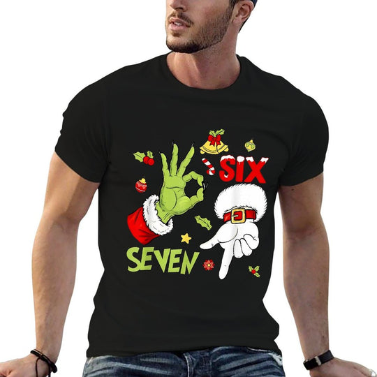 Funny Christmas Hand 6-7 Six Seven – Holiday Humor  Wrinkle-resistant T-Shirt