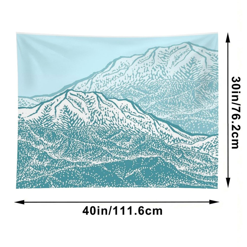 Distant Snow- 遠雪  Linocut Tapestry