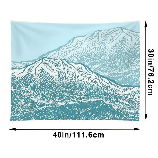 Distant Snow- 遠雪  Linocut Tapestry