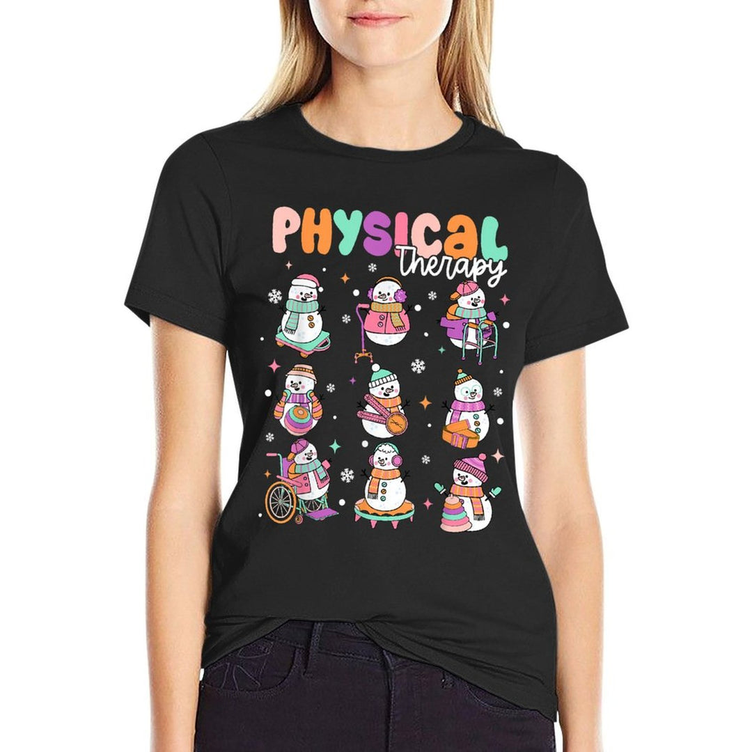 Physical Therapy Christmas PT Christmas Snowman  Odor-resistant T-Shirt