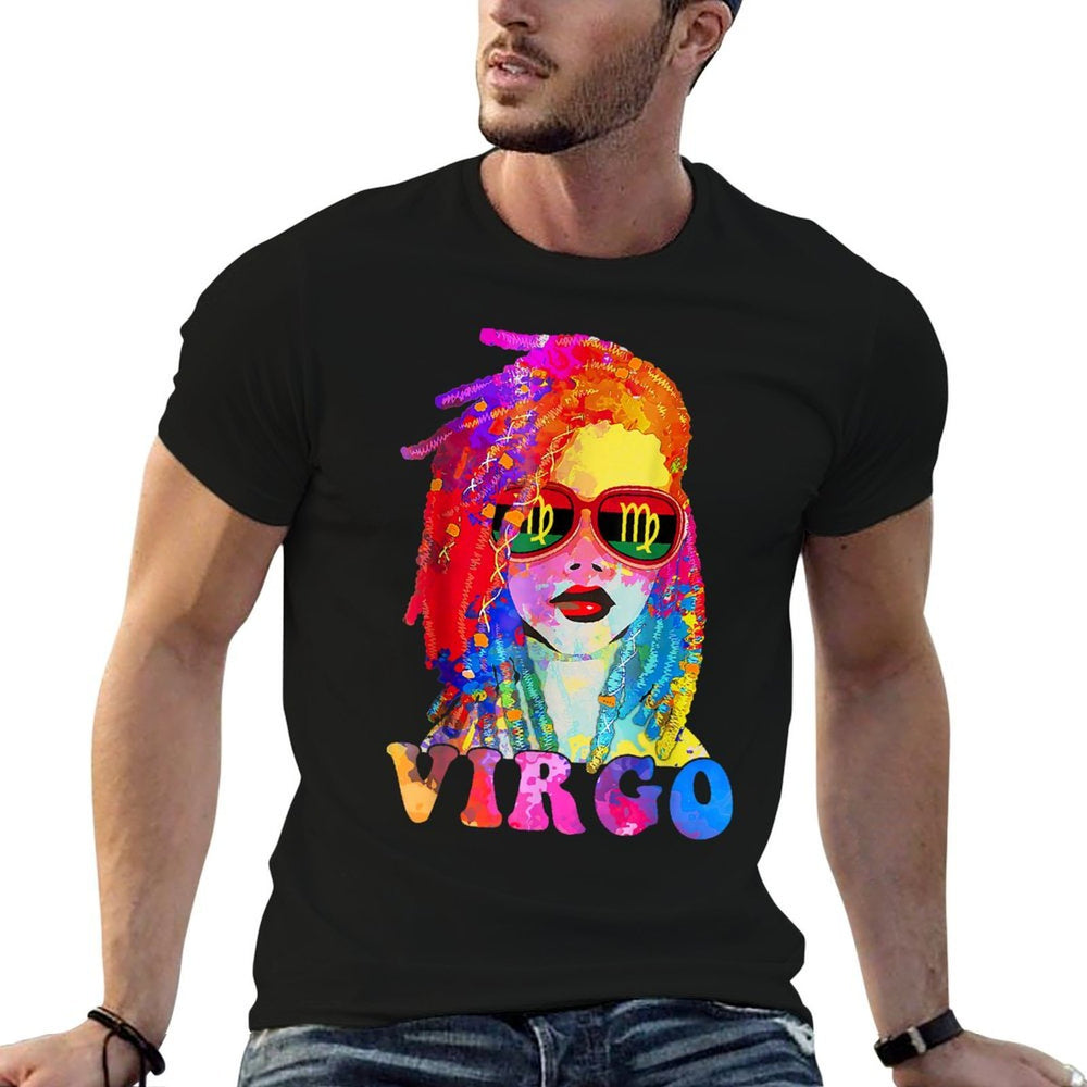 Virgo Locd Woman Black Queen Art Zodiac Birthday  Quick-drying T-Shirt