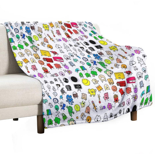 BFDI All Characters (Transparent) Anti-pilling Throw Blanket