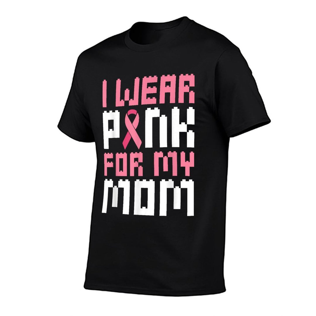 I Wear Pink for My Mom Breast Cancer Awareness Boys  Moisture-wicking T-Shirt