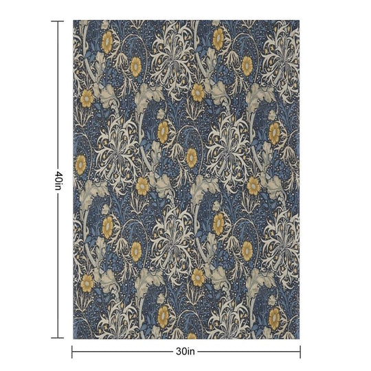 William Morris Seaweed Velvety-soft Throw Blanket