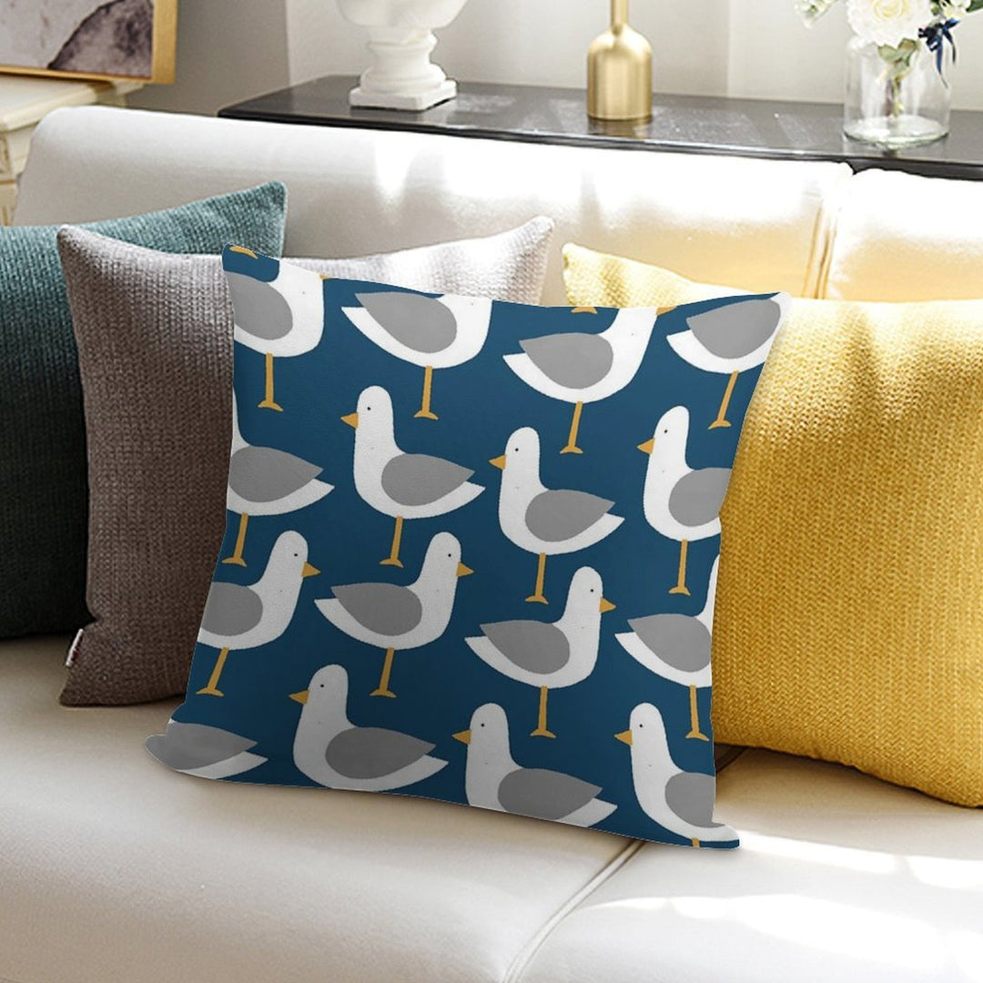 Seagull 4.0 Soft Short Plush Fabric Throw Pillow