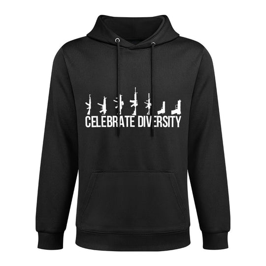 Gun Shirt, Celebrate Diversity Gun Owner - Men&#39;s Black Classic Fit Crew Neck - Small Shrink-Resistant Hoodie