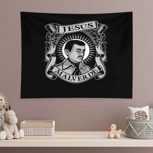 Jesus Malverde Mexican Hero Angel Of The Poor Tapestry