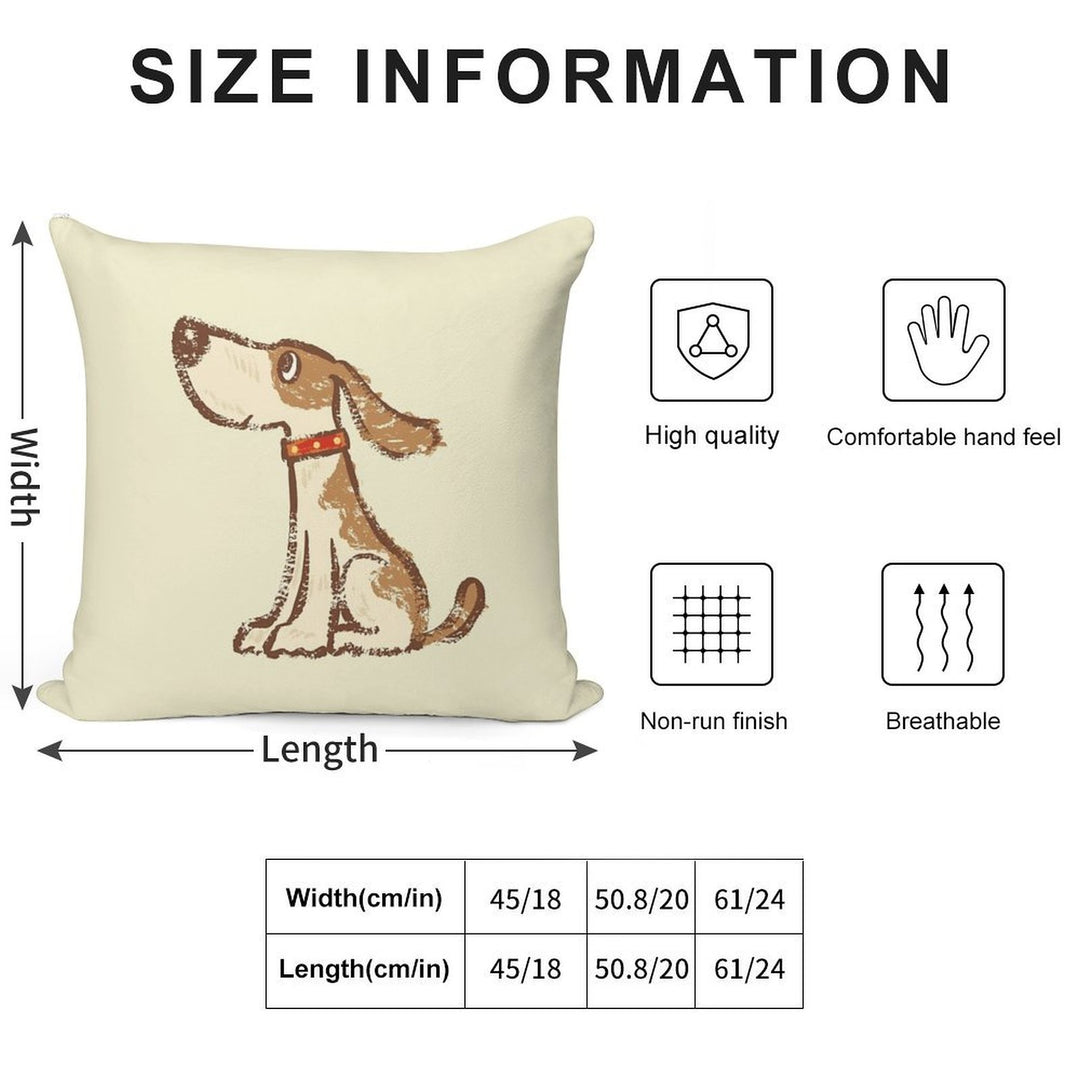 Hound Sitting Soft Luxury Feel Throw Pillow