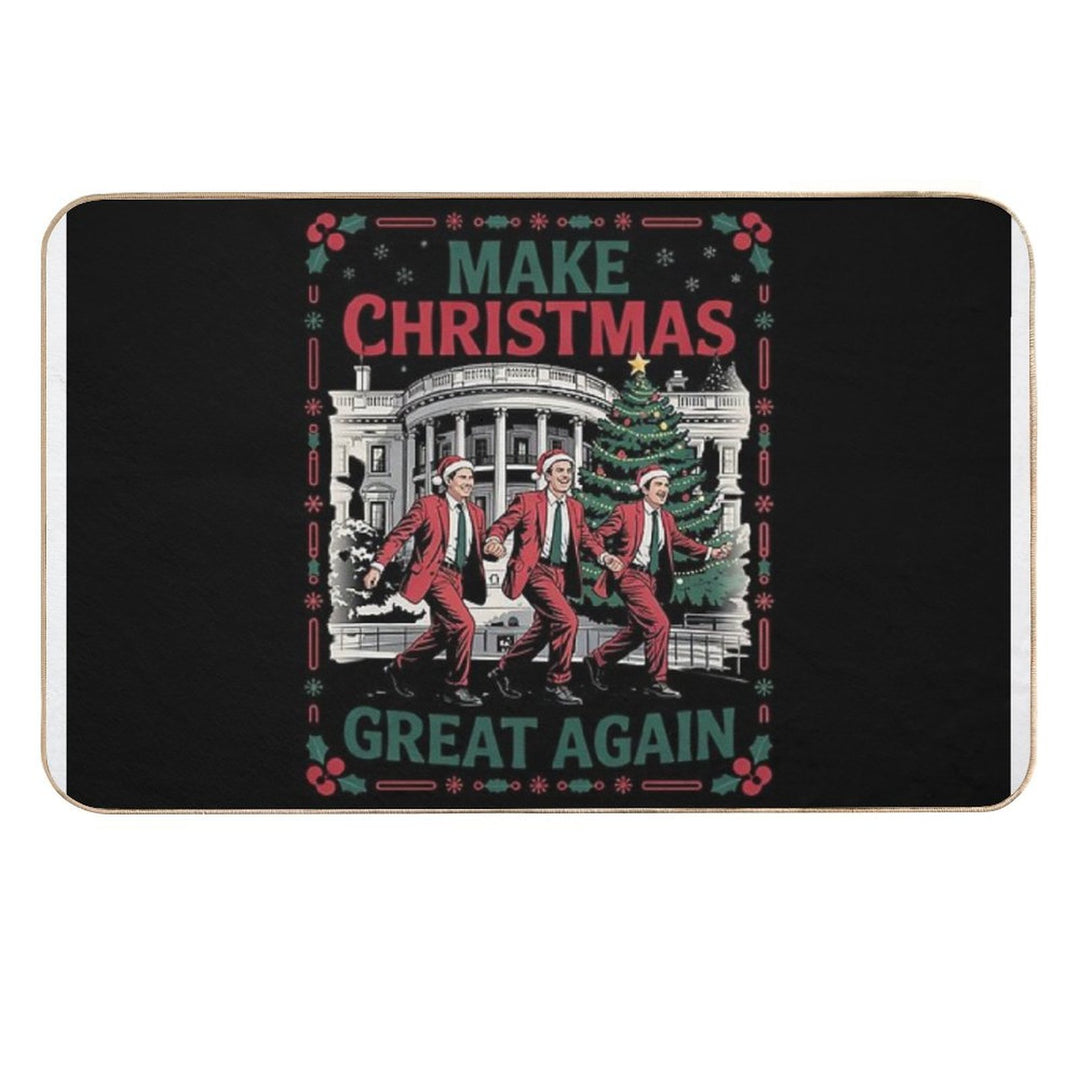 Trump Train Coming To Town Christmas Santa Claus Trump  Easy To Clean Bath Mat