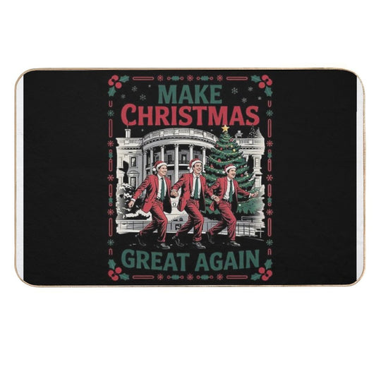 Trump Train Coming To Town Christmas Santa Claus Trump  Easy To Clean Bath Mat