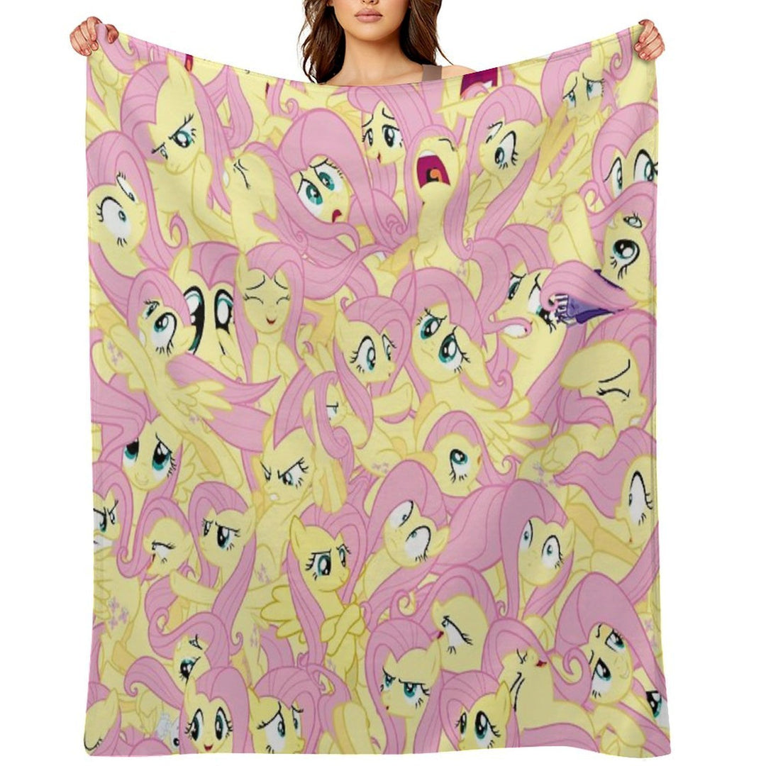 Fluttershy Mess Travel-friendly Throw Blanket