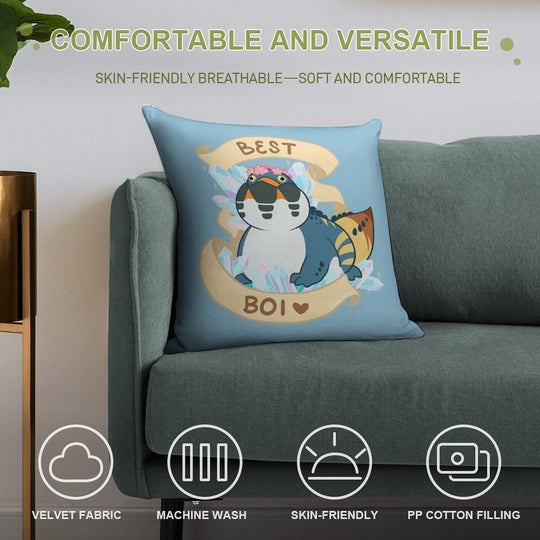 Dodogama Best Boi (MonHun World) Soft Easy Maintenance Throw Pillow