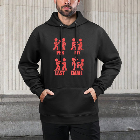 PER MY LAST EMAIL Funny Fighting Stick Figures Work Meme Shape Retention Hoodie