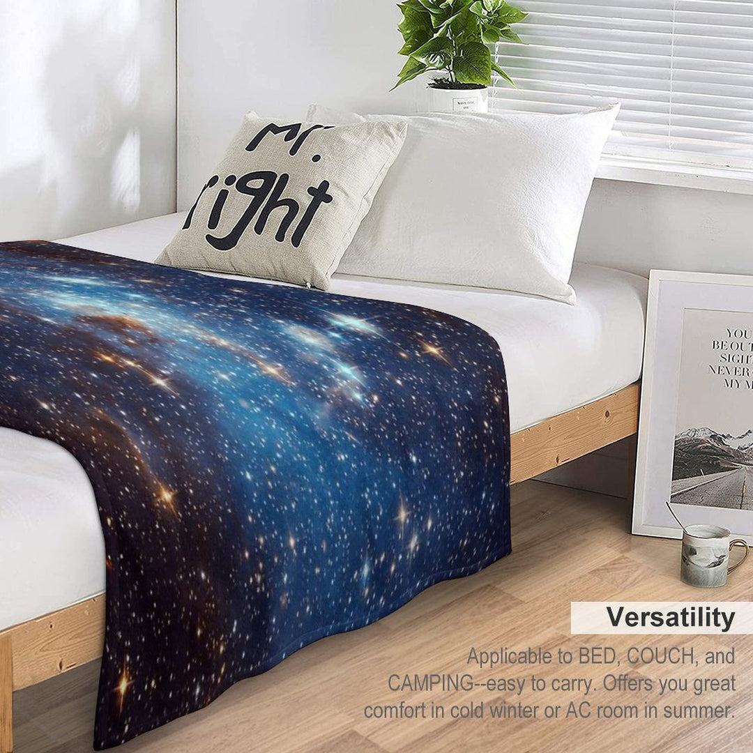 Blue Nebula Stars Space Anti-pilling Throw Blanket