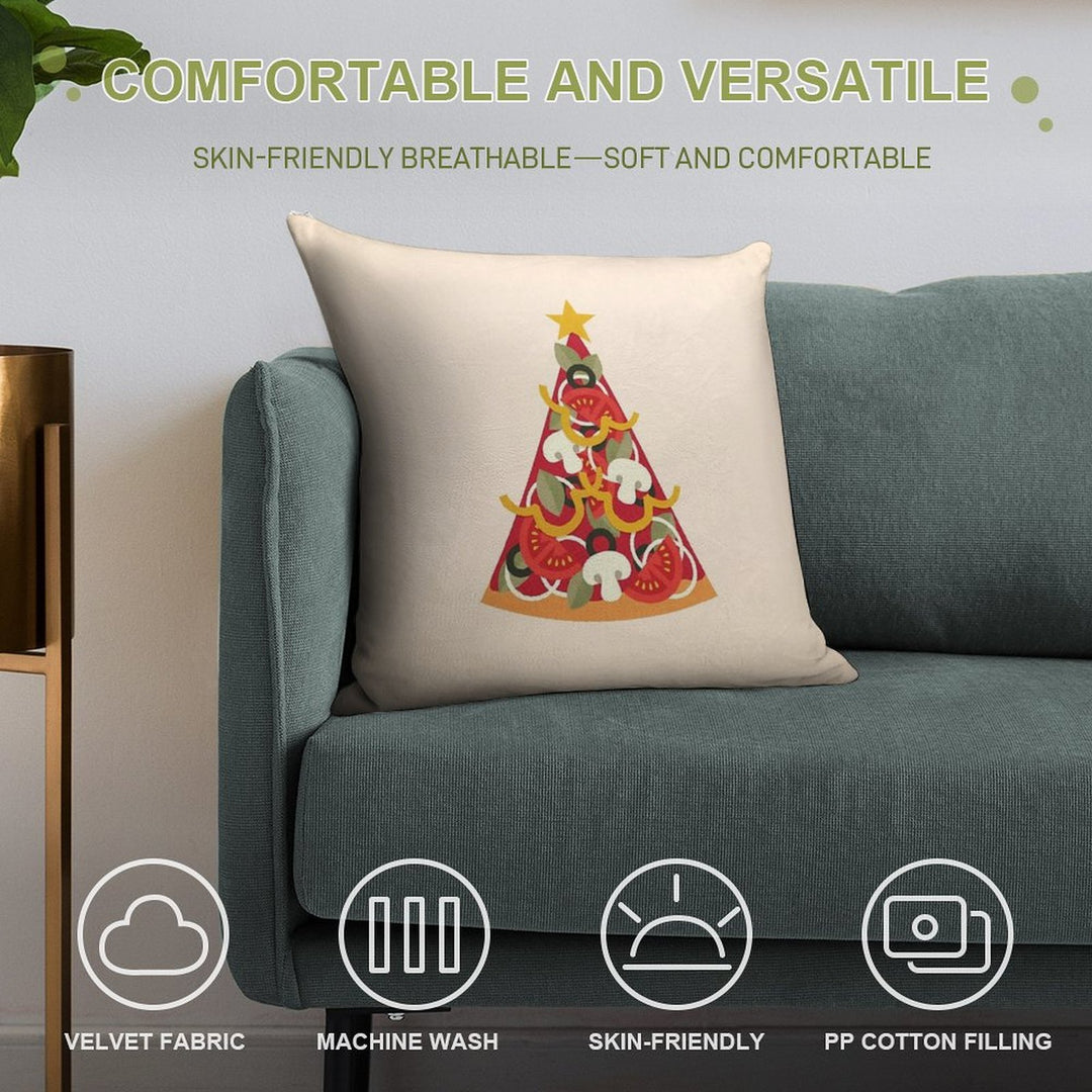 Pizza on Earth - Vegetarian Version Soft Luxury Feel Throw Pillow