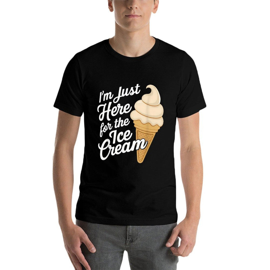 Just Here For The Vanilla Soft Serve Ice Cream Cone Meme Men Women Kids  Quick-drying T-Shirt