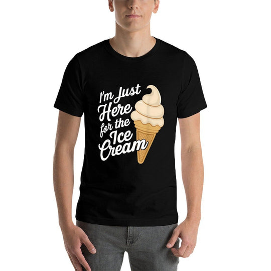 Just Here For The Vanilla Soft Serve Ice Cream Cone Meme Men Women Kids  Quick-drying T-Shirt