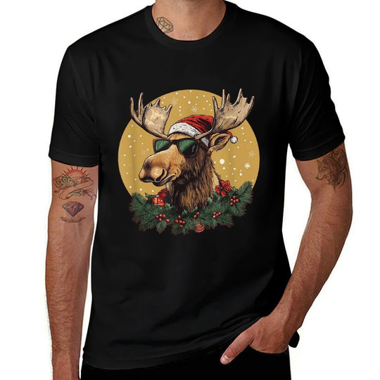 Sunglasses Christmas Moose Bringing The Holiday Vibes  Quick-drying T-Shirt