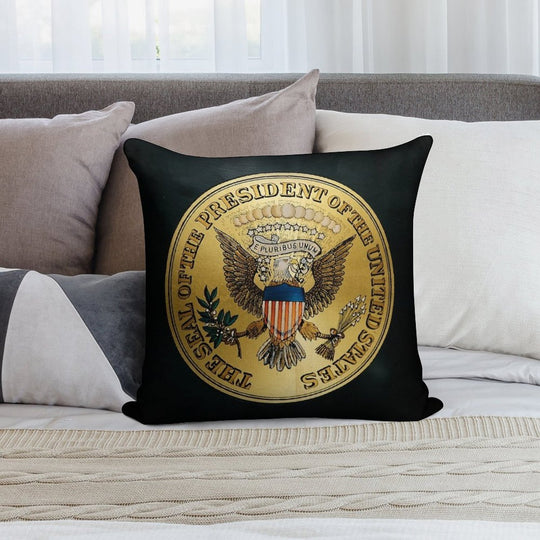 Presidential Seal on 1906 White Steam Antique Car Soft Hidden Zipper Throw Pillow