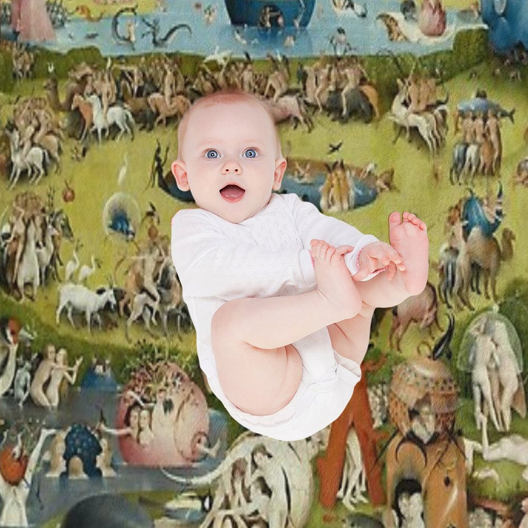 The Garden of Earthly Delights Full Image Multi-functional Throw Blanket