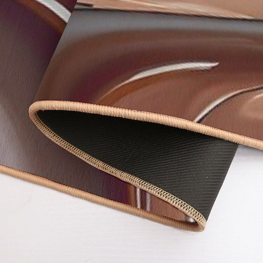 Creamy Chocolaty Marbled Flow Design III  Versatile Bath Mat