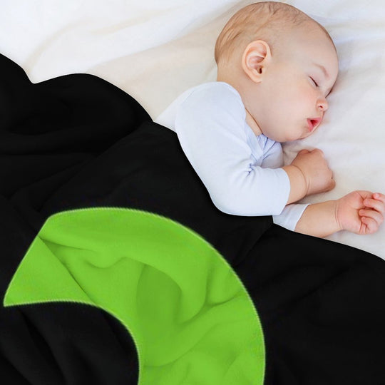 Enigma - Green Question Mark Velvety-soft Throw Blanket