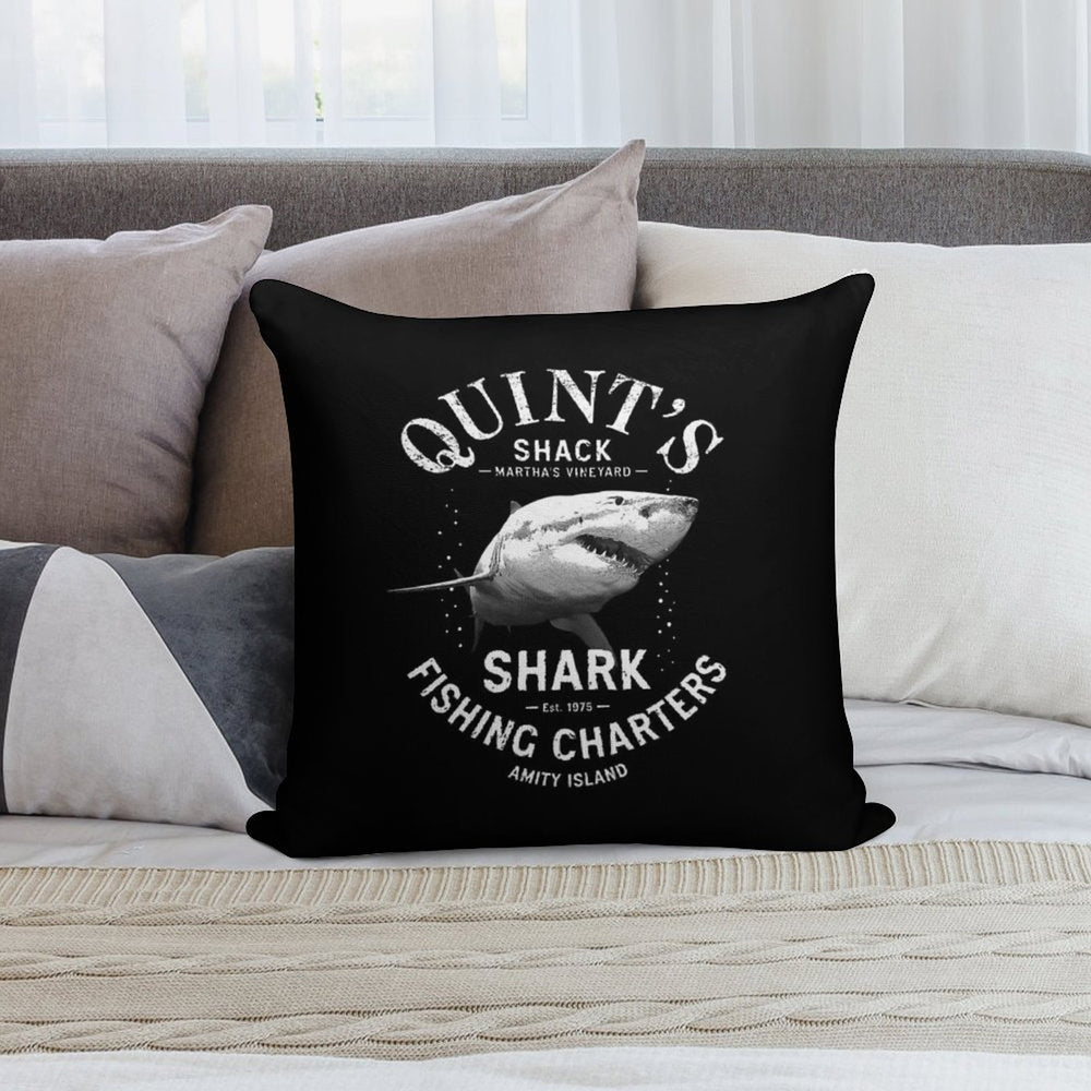 Quint's Shark Fishing Charters Soft Gift Ready Throw Pillow