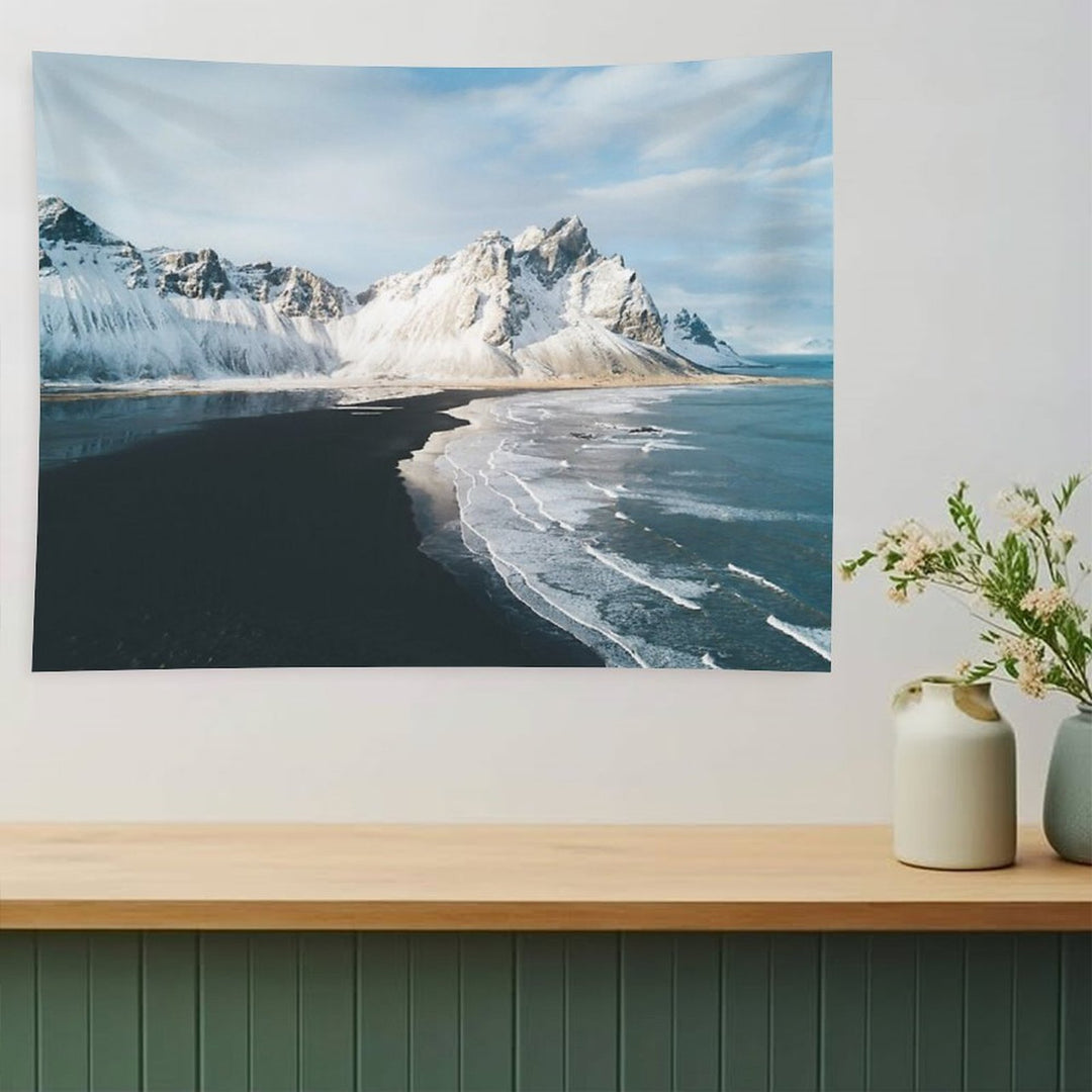 Iceland Beach at Sunset - Landscape Photography Tapestry