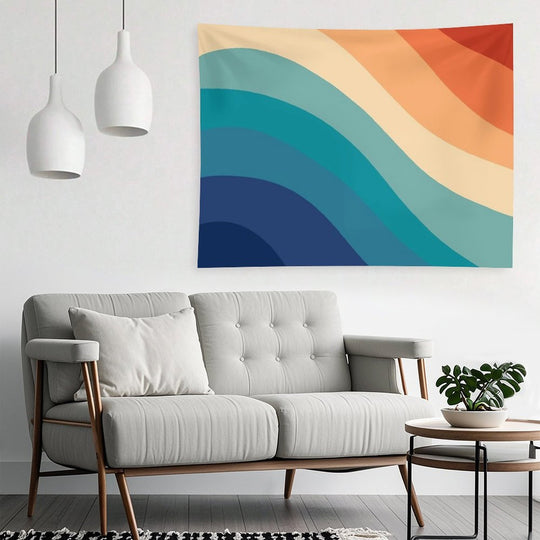 Retro Summer Wave #1 #minimal #decor #art Tapestry