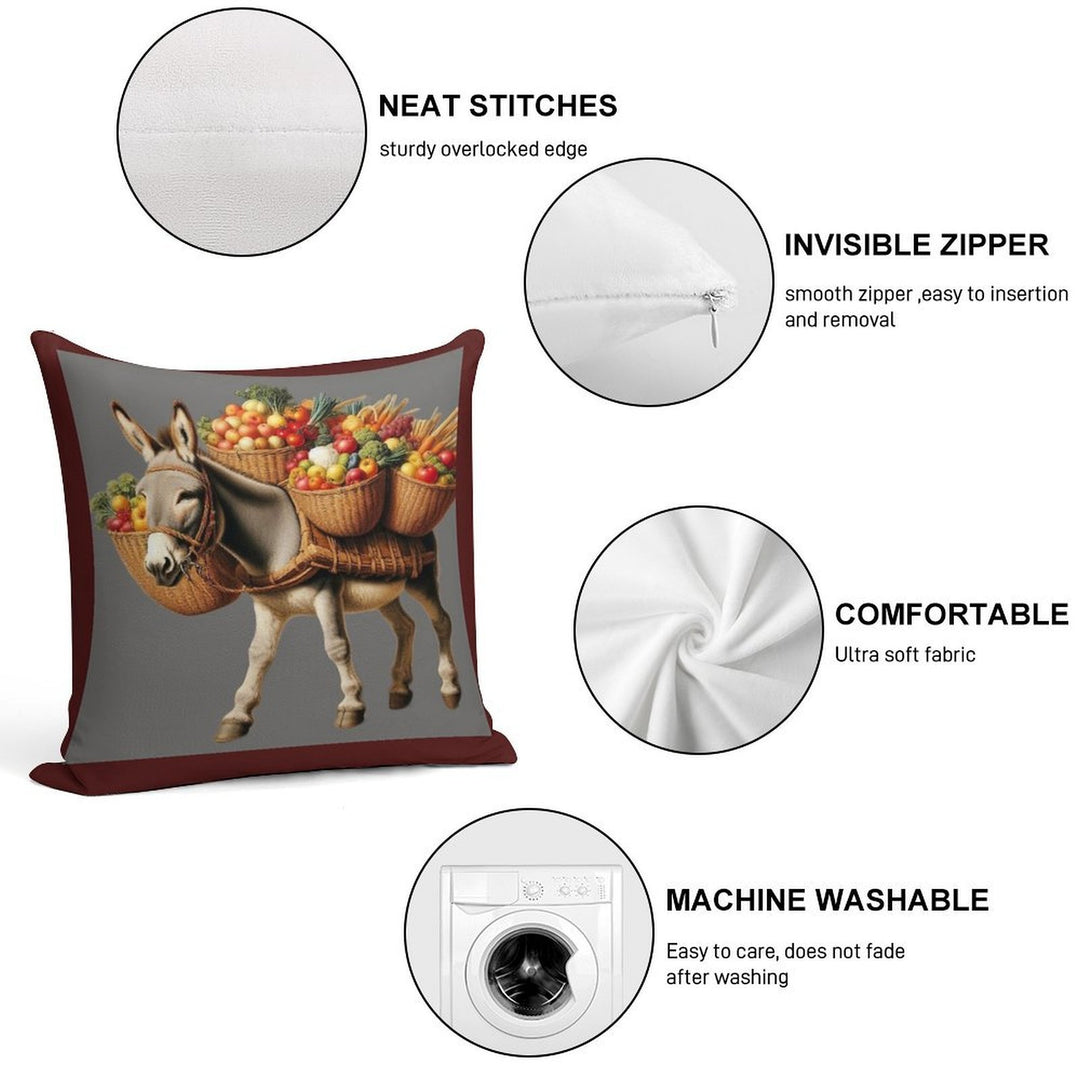 Donkey Market Soft Anti-Pilling Throw Pillow