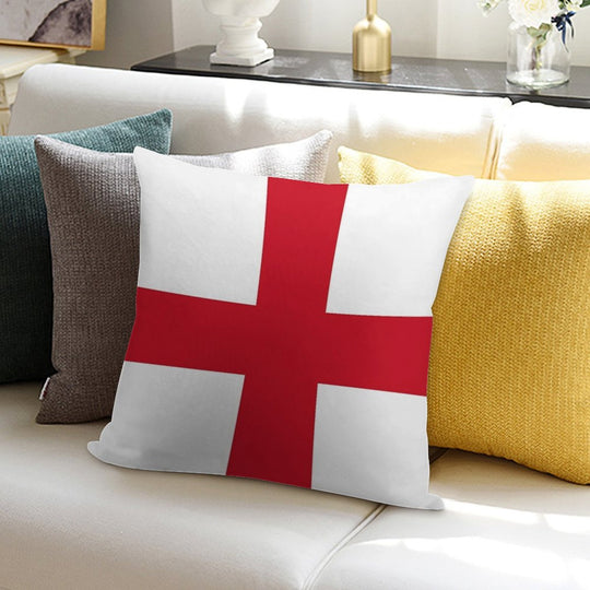 Flag of England - St George's Cross - Football Sport Team Sticker T-Shirt Bedspread Soft Reinforced Edging Throw Pillow