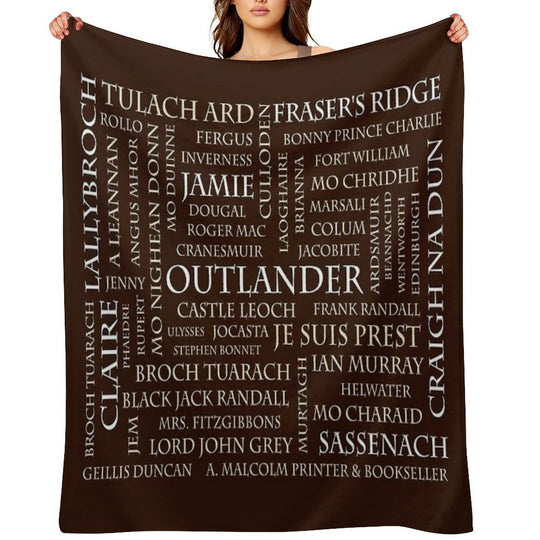 Outlander Word Cloud Lightweight Throw Blanket