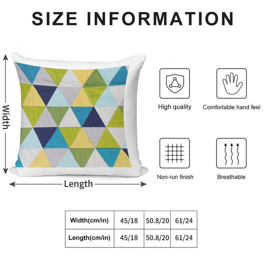 Triangle Quilt Soft Hidden Zipper Throw Pillow