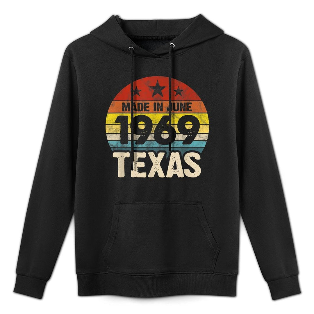 Made in Texas Born in 69 - June 1969 50th Birthday Gift Shape Retention Hoodie